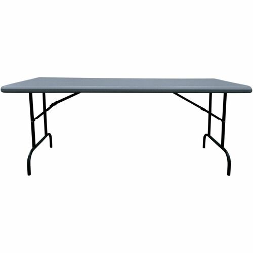 SKILCRAFT Table,Folding,Blow-Molded,2000 lb Cap,60"x30"x29",CharcoalGY