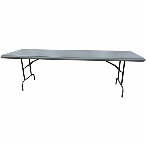 SKILCRAFT Table,Folding,Blow-Molded,2000 lb Cap,96"x30"x29",CharcoalGY