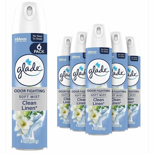 S.C. JOHNSON & SON, INC Air Freshener Spray, Glade, Clean Linen, 8oz, 6/CT, MI