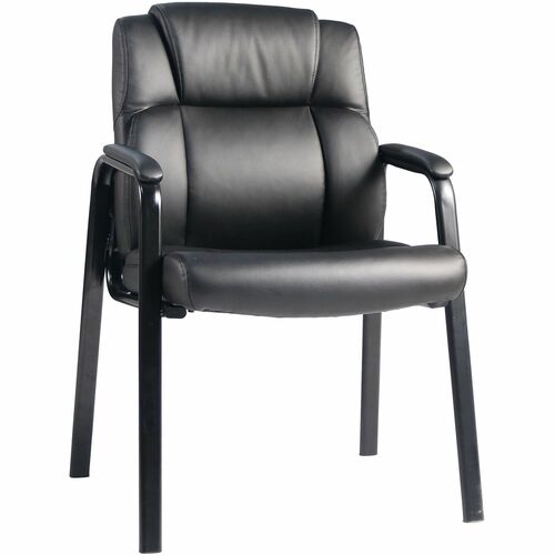 Lorell Guest Chair, PU Vinyl, 25-1/4"x26-1/8"x36-7/8", Black