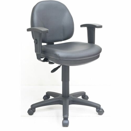 Lorell Task Chair, Vinyl Seat/Back, 24"x17-3/4"x34-1/2"-38-1/2", BK