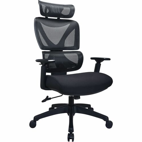 Lorell High-Back Chair,w/Headrest,26.8"x29.5"x45.5''~49.2",BK