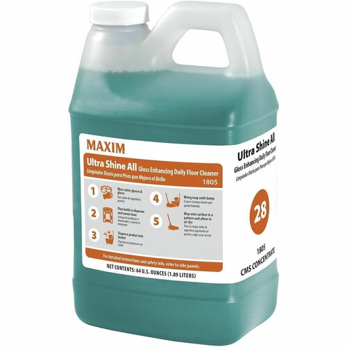 Midlab Inc Floor Cleaner, Protectant, 2-in-1, Neutral, 4/CT, White