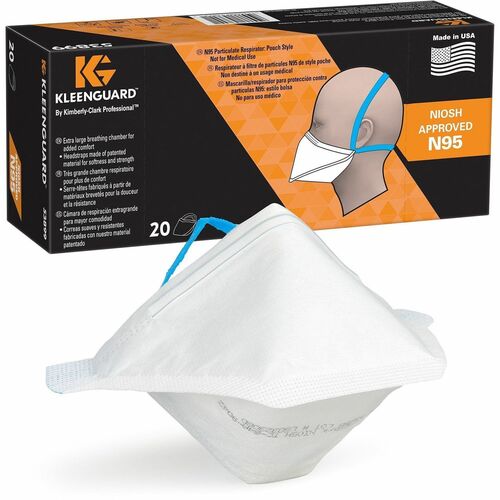 Ansell Healthcare Products Respirator,N95,Particulate,Flat-Fold,20/PK,White