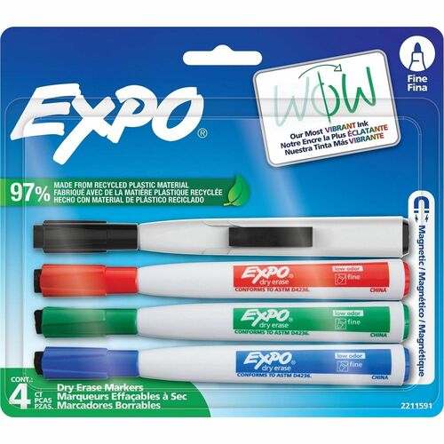 Newell Brands Markers,Magnetic,Dry-Erase,Fine,4/PK,AST