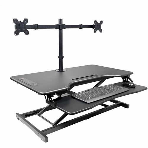 Rocelco Desk Riser, Electric, Monitor Mount, 37.4"Wx15.75"D, Black