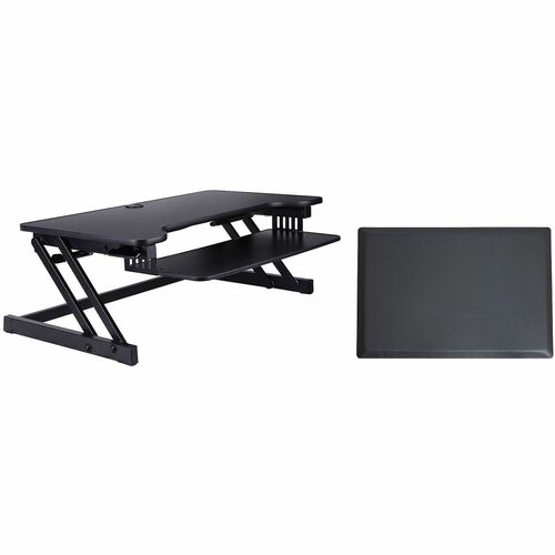 Rocelco Desk Converter,Adjustable,Anti-Fatigue Mat, 37.5"Wx20.5"D,BK