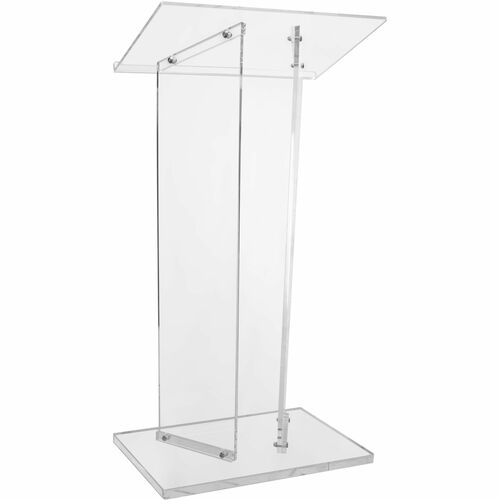 Kantek Podium/Lectern,Acrylic,10"W Leg Supports,23.6"x16"x41",Clear