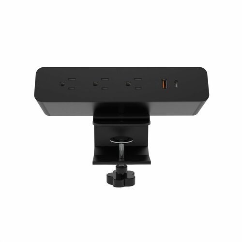 Lorell Power Module,w/2 AC,1 USB-A,1 USB-C,8.66"x2.16"x1.89", BK