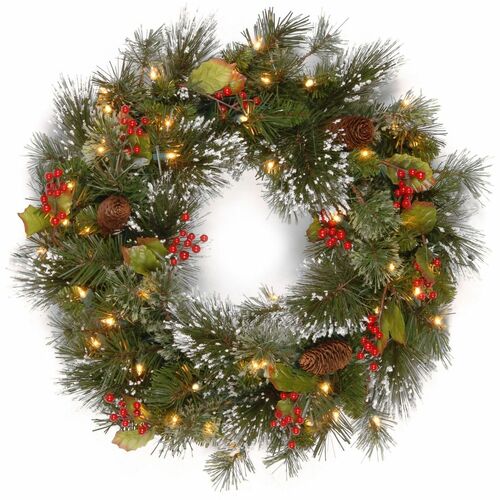 Wreath, Wintry Pine, WC, 24 Inch view 2
