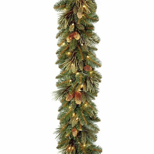 Garland, Carol Pine, LED, 9 Foot view 2