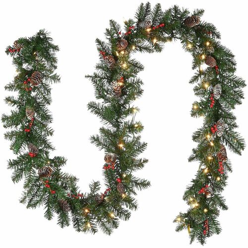 Garland, Green Spruce, Wire Core, 9 Foot view 2