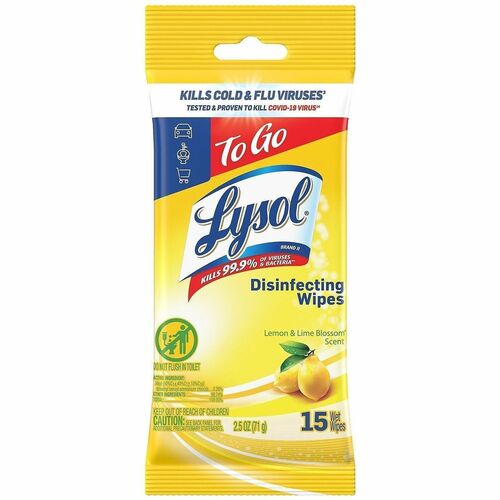 Wipe, Disinfectant, White, Lemon 15/PK view 2