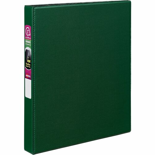 Durable Non-View Binder with DuraHinge and Slant Rings, 3 Rings, 1" Capacity, 11 x 8.5, Green AVE27253