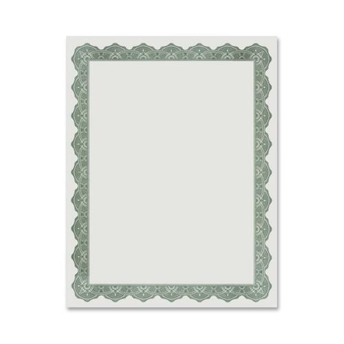 Geographics Blank Award Parchment Certificates - 24 lb - 8.5" x 11" - Inkjet, Laser Compatible - Green with Green Border - Parchment Paper - 25 / Pack