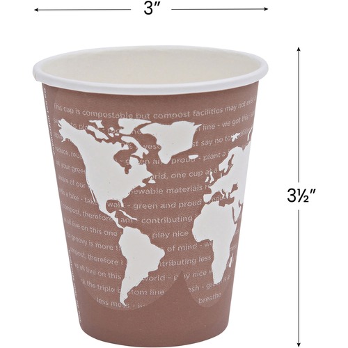 Eco-Products 8 oz World Art Hot Beverage Cups - 8 fl oz - Multi - Paper ...