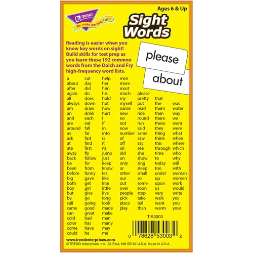 Trend Sight Words Skill Drill Flash Cards - Fun, Learning - Educational ...