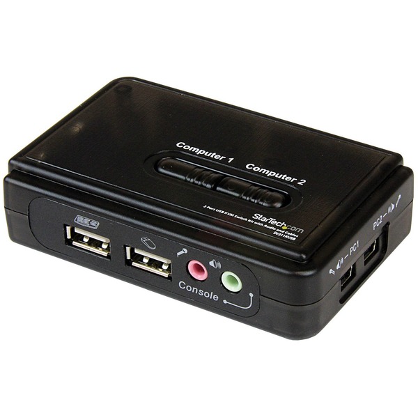 2 Port USB KVM Kit with Cables and Audio Switching