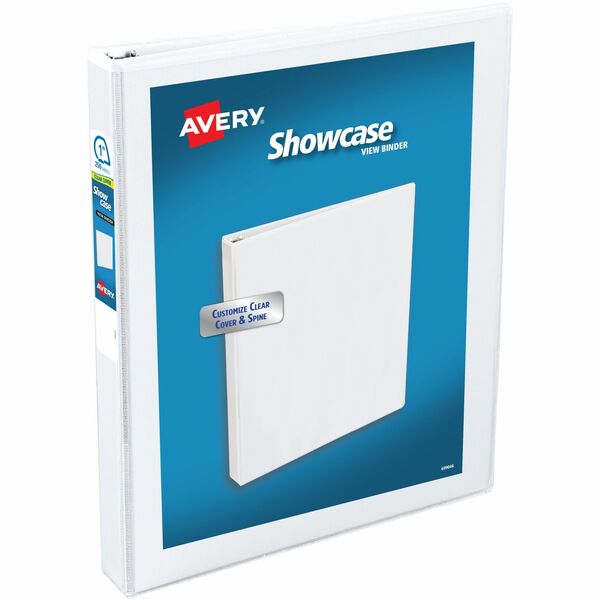 Economy Clear View 3 Ring Binders, 1 Inch Round Rings, 1 White Binder (19601)