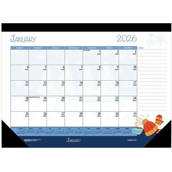 House of Doolittle Monthly Deskpad Calendar Seasonal Holiday Depictions 22  x 17 Inches - Zerbee