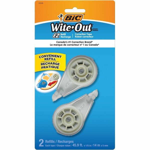 BIC Wite-Out Brand EZ Correct Correction Tape, White, Fast, Clean & Easy To  Use, Tear-Resistant Tape, 1-Count, 1-Count