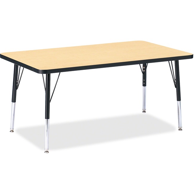 Maple Table Rectangular Column Jonti-Craft Berries Height Maple Top Black Edge Rectangle Table ...