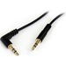 StarTech.com 1 ft Slim 3.5mm to Right Angle Stereo Audio Cable - M/M - 1 x Mini-phone Male Stereo Au