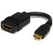 StarTech.com 5in High Speed HDMI Adapter Cable - HDMI to HDMI Mini- F/M - HDMI for Camera, Monitor