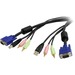 StarTech.com 6 ft 4-in-1 USB VGA KVM Switch Cable with Audio - 1 x Type B Male Keyboard/Mouse, 1 x H