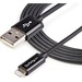 StarTech.com 2m (6ft) Long Black Apple 8-pin Lightning Connector to USB Cable for iPhone / iPod / iP