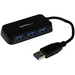 StarTech.com Portable 4 Port SuperSpeed Mini USB 3.0 Hub - Black - 4 Total USB Port(s) - 4 USB 3.0 P