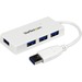 StarTech.com Portable 4 Port SuperSpeed Mini USB 3.0 Hub - White - 4 Total USB Port(s) - 4 USB 3.0 P