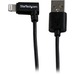 StarTech.com 2m (6ft) Angled Black Apple 8-pin Lightning Connector to USB Cable for iPhone / iPod / 