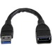 StarTech.com 6in Black USB 3.0 Extension Adapter Cable A to A - M/F - 1 x Type A Male USB - 1 x Type