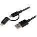 StarTech.com (1m) Apple Lightning or Micro USB to USB Cable (Black)