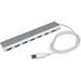 StarTech.com 7 Port Compact USB 3.0 Hub with Built-in Cable - Aluminum USB Hub - Silver - 7 Total US
