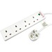 NEWlink Power Strip - 4 x AC Power - 10 m Cord - 13 A Current - White