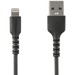 StarTech.com 3 foot/1m Durable Black USB-A to Lightning Cable, Rugged Heavy Duty Charging/Sync Cable