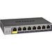 NETGEAR 8-Port Gigabit Ethernet Smart Switch (GS108T) - Managed, with 1 x PD port, Optional Insight Cloud Management, Desktop or Wall Mount, Silent Operation, and Limited Lifetime Protection
