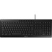 CHERRY STREAM KEYBOARD, British layout, QWERTY keyboard, wired keyboard, Blue Angel, GS approval, SX scissor mechanism, whisper-quiet keystroke, black & GENTIX CORDED OPTICAL MOUSE - BLACK