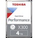 Toshiba X300 4 TB Hard Drive - 3.5 Internal - SATA (SATA/600) - Desktop PC, All-in-One PC, Workstat