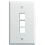 On-Q 1-Gang, 3-Port Wall Plate, White