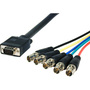 Comprehensive HR Pro Series VGA HD15 plug to 5 BNC Jacks Cable 2ft