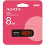 Adata C008 8 GB USB 2.0 Flash Drive - Black, Red