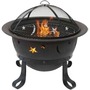 Mr. Bar-B-Q Oil Rubbed Bronze Wood Burning Outdoor Firebowl with Stars and Moons
