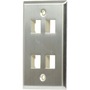 On-Q 1-Gang, 4-Port Wall Plate, Stainless Steel