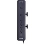 Plugable 6-Outlet Clamping Desk Mountable Power Strip with 2-Port USB Charger