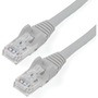 StarTech.com 1ft Gray Cat6 Patch Cable with Snagless RJ45 Connectors - Short Ethernet Cable - 1 ft Cat 6 UTP Cable