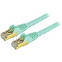 StarTech.com 4ft Aqua Cat6a Shielded Patch Cable - Cat6a Ethernet Cable - 4 ft Cat 6a STP Cable - Snagless RJ45 Ethernet Cord