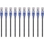 Monoprice 10-Pack, SlimRun Cat6A Ethernet Network Patch Cable, 7ft Black
